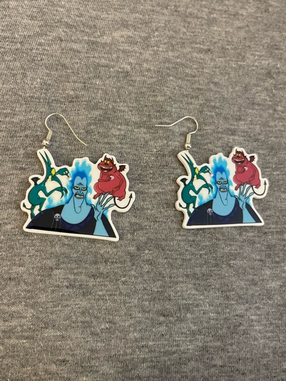 Character-Themed Blue & Red Hades Dangle Earrings